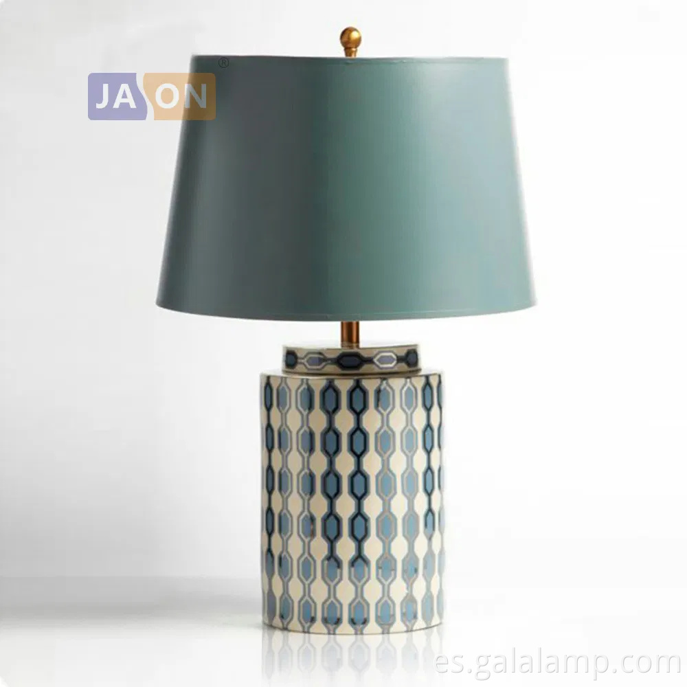 Elegante lámpara de mesa LED E27 con diseño de cerámica china